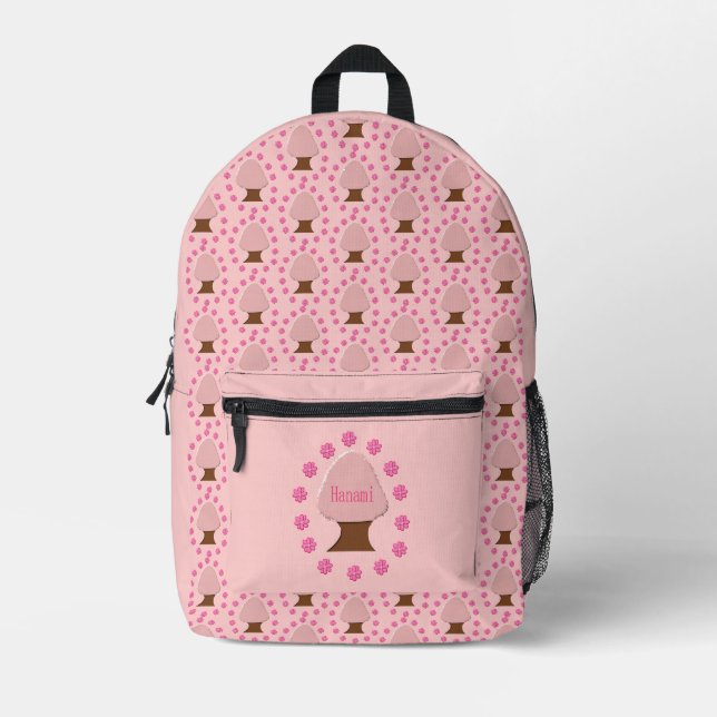 Hanami Japanese Cherry Tree Bedruckter Rucksack (Vorderseite)