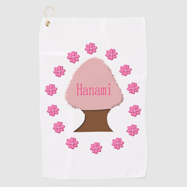 Hanami Japanese Cherry Tree Golfhandtuch (Vorderseite)