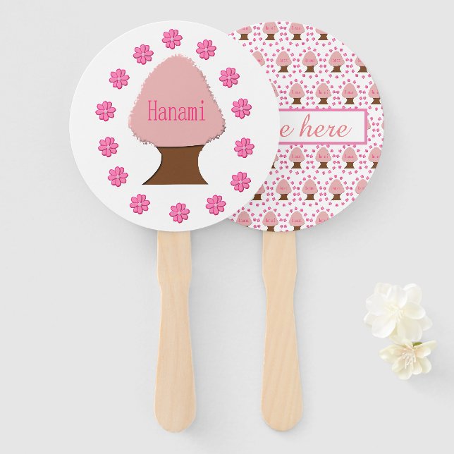 Hanami Japanese Cherry Tree Personalisiert Fächer (Vorne und Hinten)