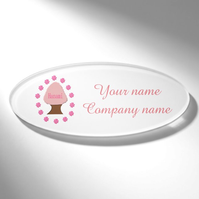 Hanami Japanese Cherry Tree Personalisiert Namenschild (Vorderseite)