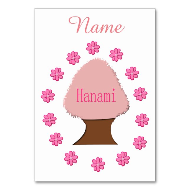 Hanami Japanese Cherry Tree Personalisiert Tischnummer (Vorderseite)