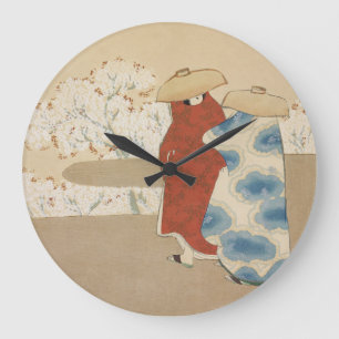 Hanami saison Kamisaka Sekka japan painting Art ca Große Wanduhr