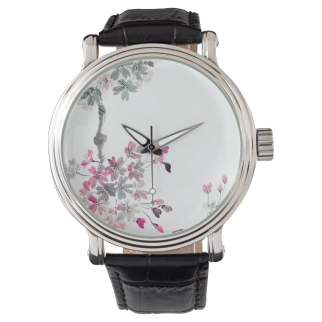 Hanami | Sakurazweig blühend Armbanduhr (Vorderseite)