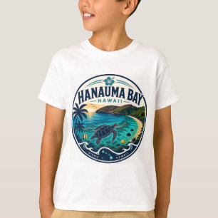 Hanauma Bay Hawaii Retro-Reise-Logo T-Shirt