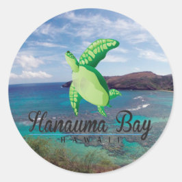 Hanauma Bay Hawaii Turtle Runder Aufkleber