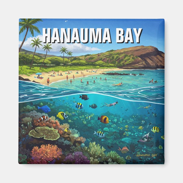 Hanauma Bay Oahu Hawaii Travel Magnet (Vorne)