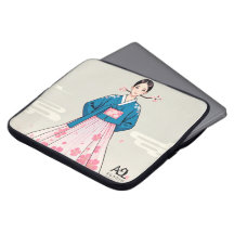 Hanbok Frau mit Blue Top und Cherry Blossom Moti