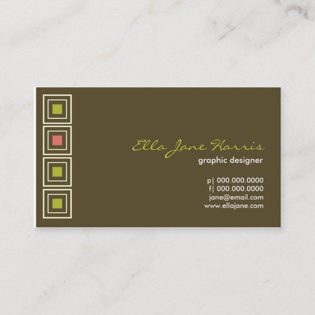 Hanche à être carte de visite carré de chocolat (Devant)