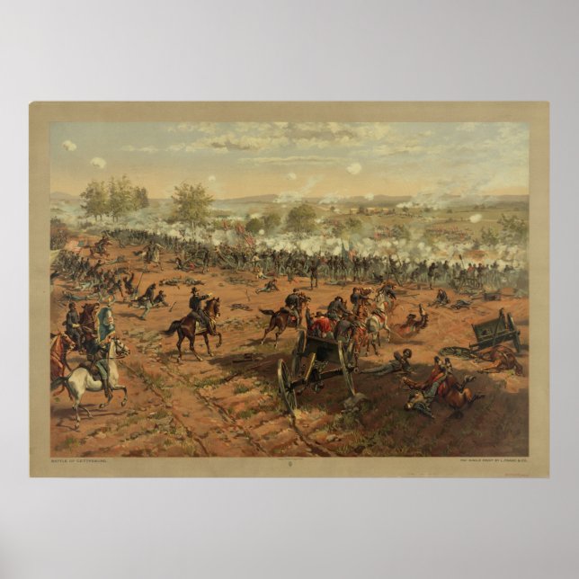 Hancock in Gettysburg by Thure de Thulstrup Poster (Vorne)