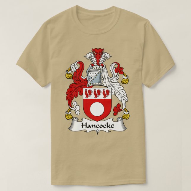 Hancocke Coat of Arms Familienwappen T-Shirt (Design vorne)