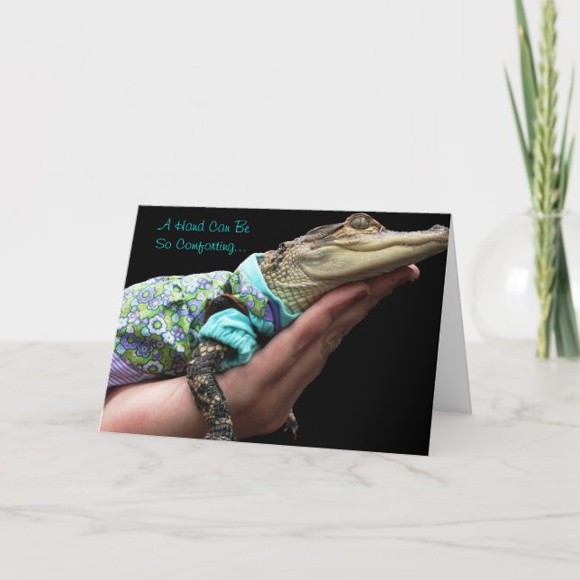 Hand Alligator Grußkarte verleihen Karte (Vorderseite)