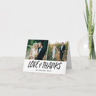 Hand beschriftetes Wedding Foto danken Ihnen zu Dankeskarte