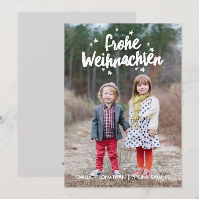 Hand beschSparete Weihnachtsfeiertags-Gruß Feiertagskarte (Vorne/Hinten)