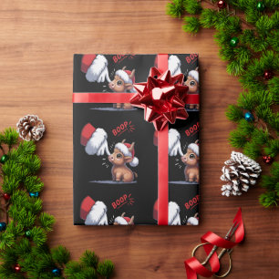 Hand Boop Weihnachten Highland Kuh Santa Bauer  Geschenkpapier