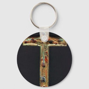 Hand Carved Gold Cross Schlüsselanhänger