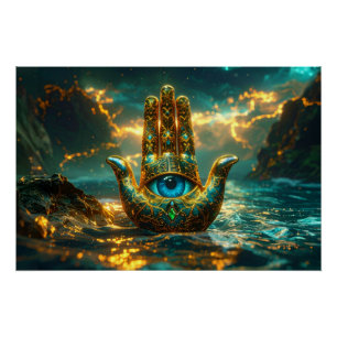 HAND DER HAMSA – HAND DER FATIMA – ZEN-BUDDHISMUS POSTER