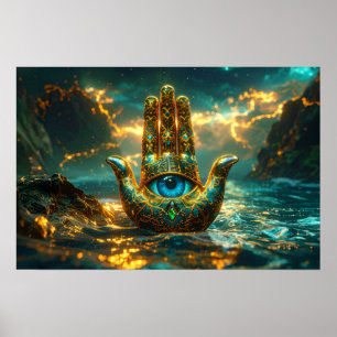 HAND DER HAMSA – HAND DER FATIMA – ZEN BUDDHISMUS POSTER