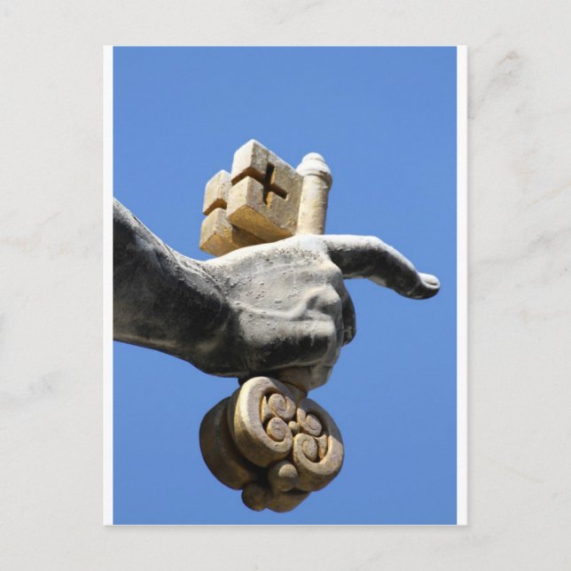 Hand des hl. Petrus mit den Schlüssel des Himmels Postkarte (Vorderseite)