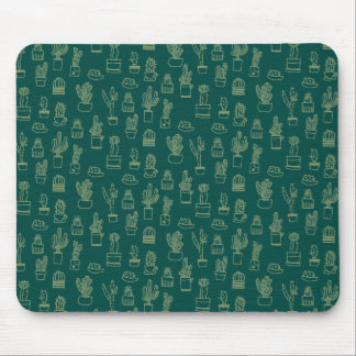 Hand, die Kaktus-Collage zeichnet Mousepad