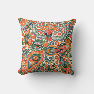 hand draw marker flower ethnic design. Ukrainian t Kissen
