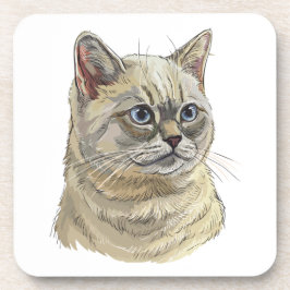Hand drawing funny British cat Throw Pillow Getränkeuntersetzer