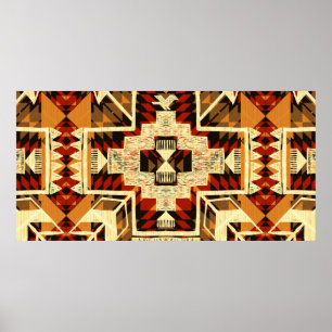 Hand drawn abstract illustration native American s Poster