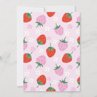 Hand-Drawn Aesthetic Strawberry Seamless Pattern  Einladung