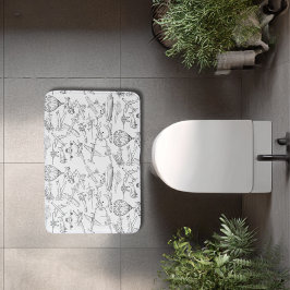 Hand drawn Airplanes Aviation Pilot Aviator Fun Badematte