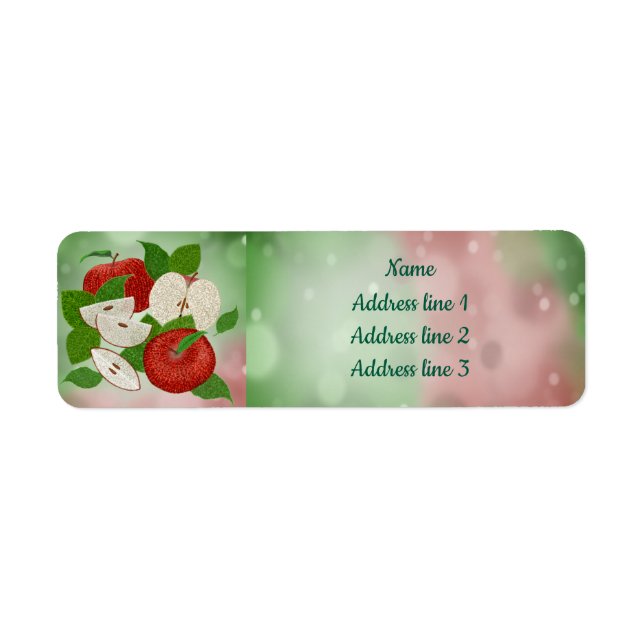 Hand-Drawn Apple Address Labels – Rustic (Vorne)