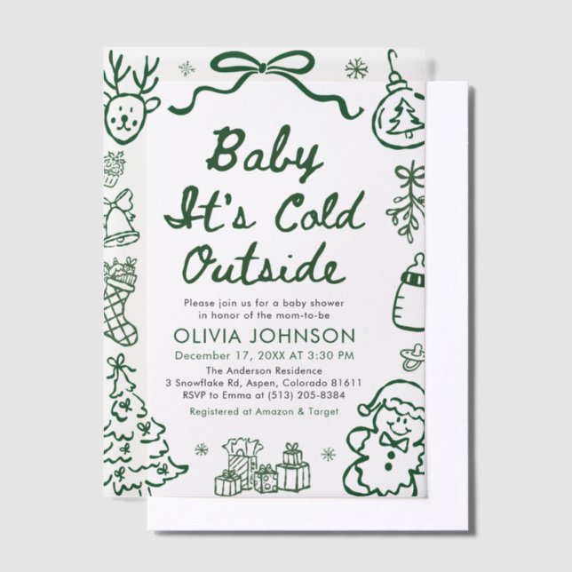 Hand Drawn Baby It's Cold Outside Baby Shower (Versetzt)