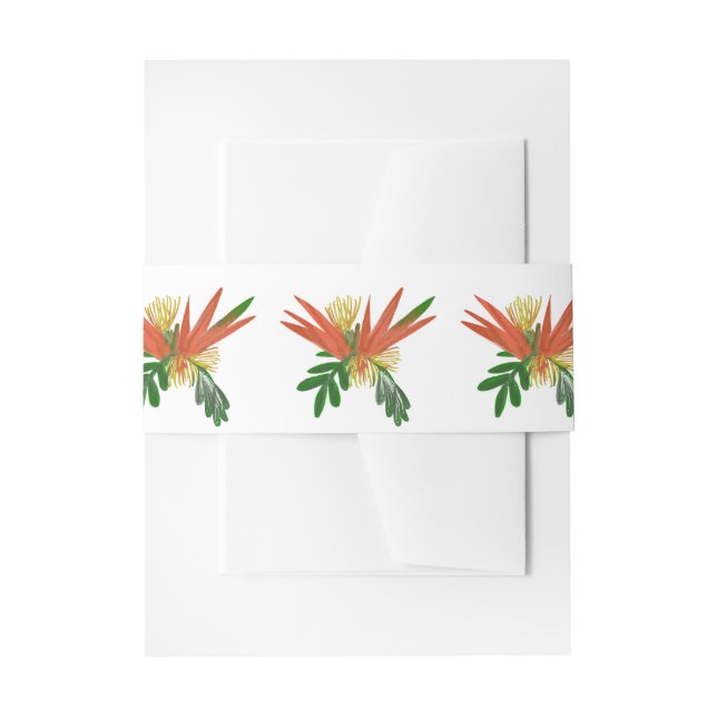 Hand Drawn Bird of Paradise Art Wedding Einladungsbanderole (Vorderseite Beispiel)