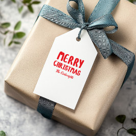 Hand-drawn Block Letters Merry Christmas Greeting Geschenkanhänger