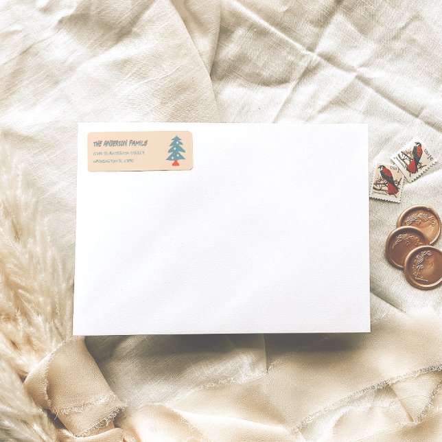 Hand Drawn Blue Christmas Tree Doddle-Adresse (Von Creator hochgeladen)