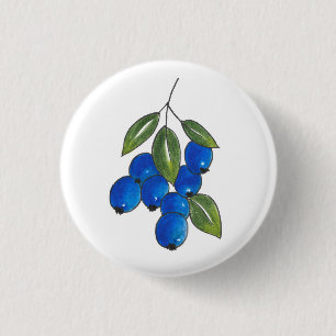 Hand Drawn Blueberries Button