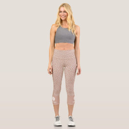 Hand Drawn Boho Polka Dots Custom Pickleball Capri Leggings