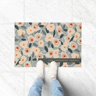 Hand-Drawn Bold Inky Floral Pattern- Sunlit Meadow Fußmatte
