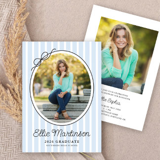 Hand Drawn Bow Photo Graduation Party Invitation Einladung