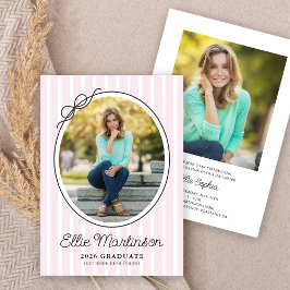 Hand Drawn Bow Photo Graduation Party Invitation Einladung