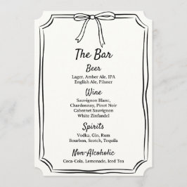 Hand Drawn Bow Scribble Moderne Classic Wedding Ba Menükarte