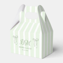 Hand Drawn Bow White and Green Wedding Geschenkschachtel