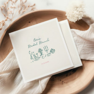 Hand Drawn Bridal Brunch Serviette