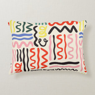 Hand drawn brush pattern, zigzags, lines and curve dekokissen