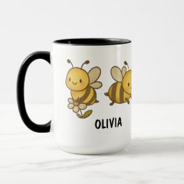 Hand Drawn Bumble Bees Custom Cute Tasse