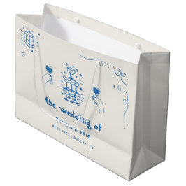 Hand Drawn Champagne Französische Disco-Gastgesche Große Geschenktüte