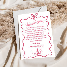 Hand Drawn Champagne Wedding Danke Karte