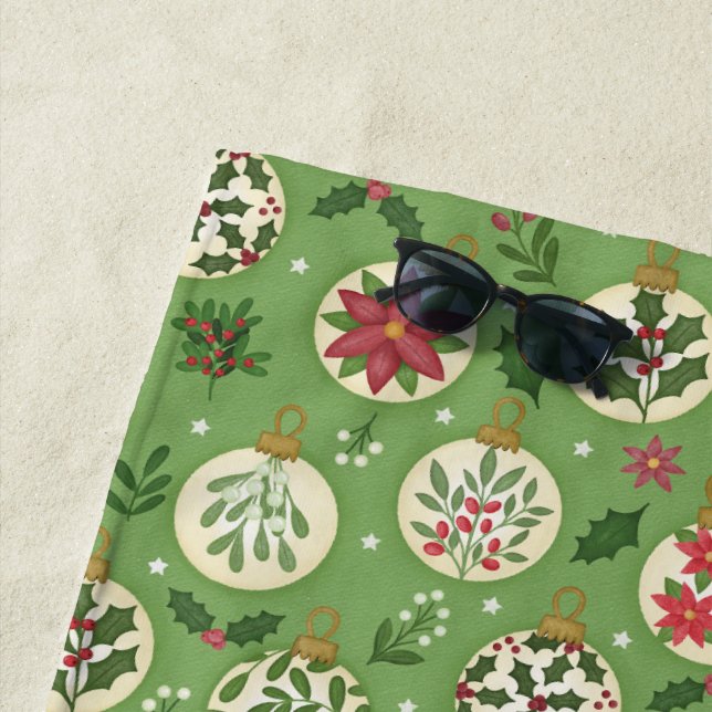 Hand Drawn Christmas Ornaments Beach Towel Strandtuch (Beispiel)