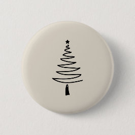 Hand Drawn christmas tree Button