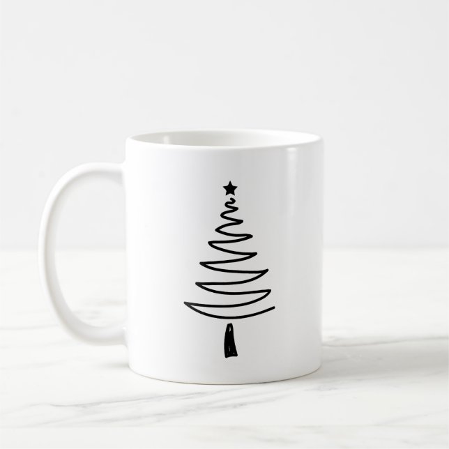 Hand Drawn christmas tree Kaffeetasse (Links)