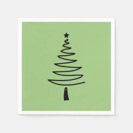 Hand Drawn christmas tree Serviette