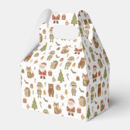 Hand Drawn Christmas Woodland Favor Boxes Geschenkschachtel